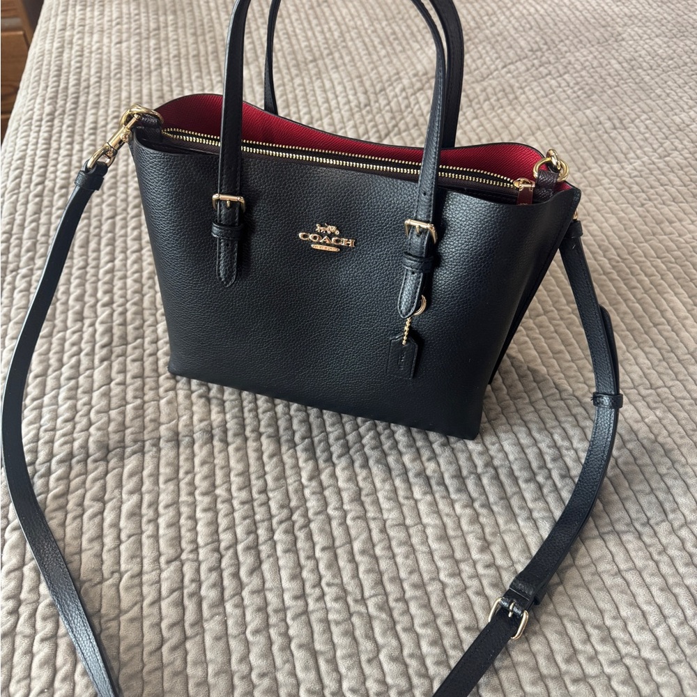 Coach Black Leather Mollie Tote Bag